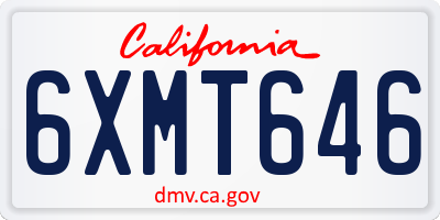 CA license plate 6XMT646