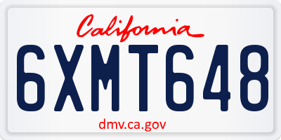 CA license plate 6XMT648