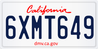 CA license plate 6XMT649