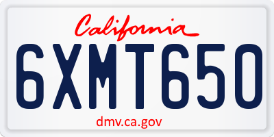 CA license plate 6XMT650