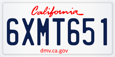CA license plate 6XMT651