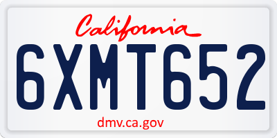 CA license plate 6XMT652