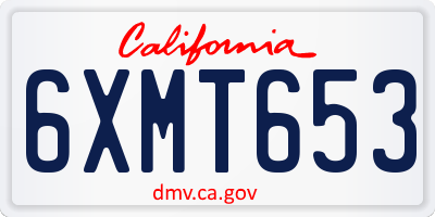 CA license plate 6XMT653
