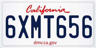 CA license plate 6XMT656