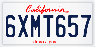 CA license plate 6XMT657