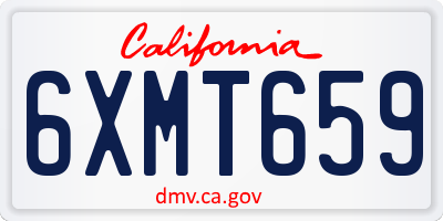 CA license plate 6XMT659