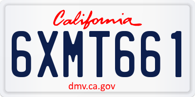 CA license plate 6XMT661