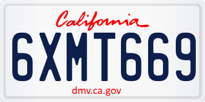 CA license plate 6XMT669
