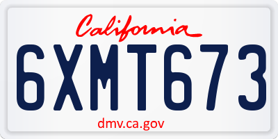 CA license plate 6XMT673
