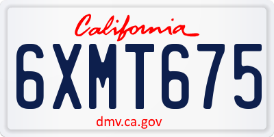 CA license plate 6XMT675