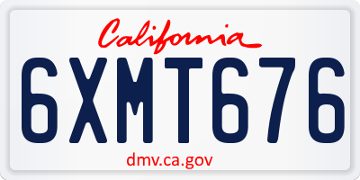 CA license plate 6XMT676