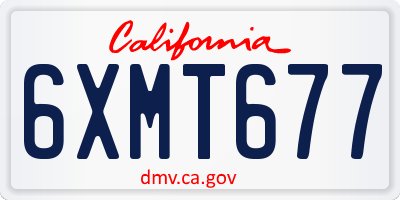 CA license plate 6XMT677