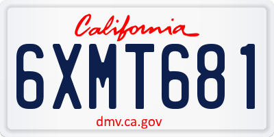 CA license plate 6XMT681