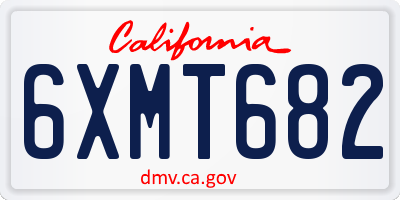 CA license plate 6XMT682