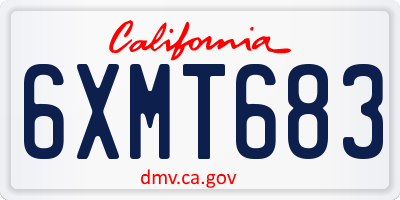 CA license plate 6XMT683