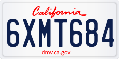 CA license plate 6XMT684