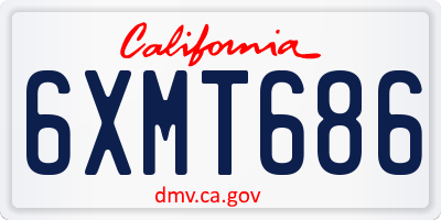 CA license plate 6XMT686