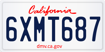 CA license plate 6XMT687