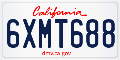 CA license plate 6XMT688