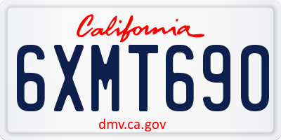 CA license plate 6XMT690