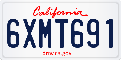 CA license plate 6XMT691