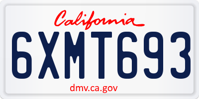 CA license plate 6XMT693