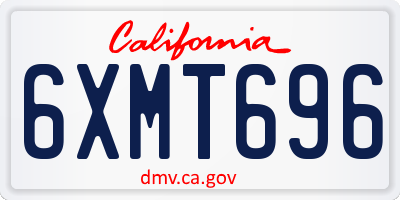 CA license plate 6XMT696
