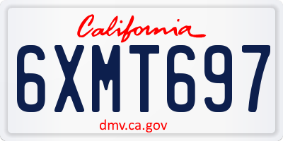 CA license plate 6XMT697
