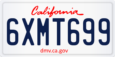 CA license plate 6XMT699