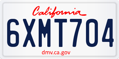CA license plate 6XMT704