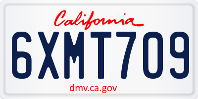 CA license plate 6XMT709