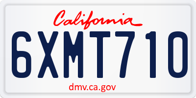 CA license plate 6XMT710