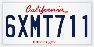 CA license plate 6XMT711