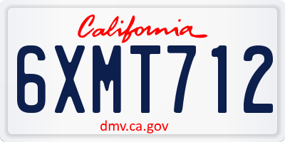 CA license plate 6XMT712