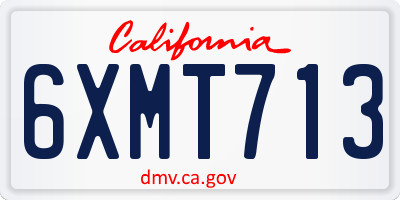 CA license plate 6XMT713