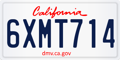 CA license plate 6XMT714
