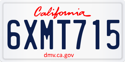CA license plate 6XMT715
