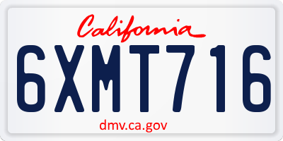 CA license plate 6XMT716