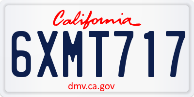 CA license plate 6XMT717