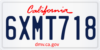 CA license plate 6XMT718
