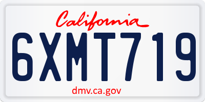 CA license plate 6XMT719
