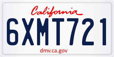 CA license plate 6XMT721