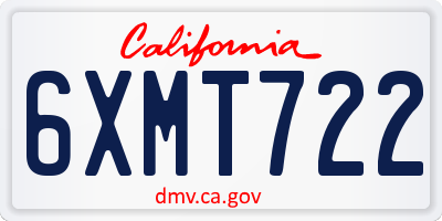CA license plate 6XMT722