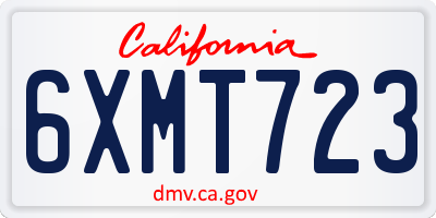 CA license plate 6XMT723