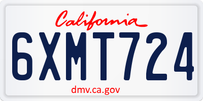 CA license plate 6XMT724