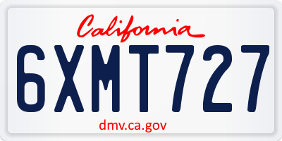 CA license plate 6XMT727