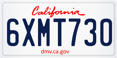 CA license plate 6XMT730