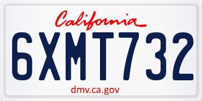CA license plate 6XMT732