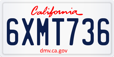 CA license plate 6XMT736