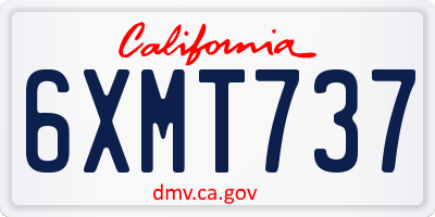 CA license plate 6XMT737
